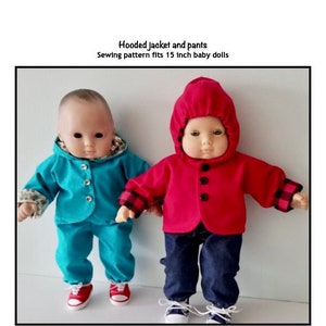PDF Jacket and Pants sewing pattern fits 15" baby dolls