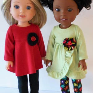 Long sleeved tunics PDF sewing pattern fits 14 1/2 dolls image 2