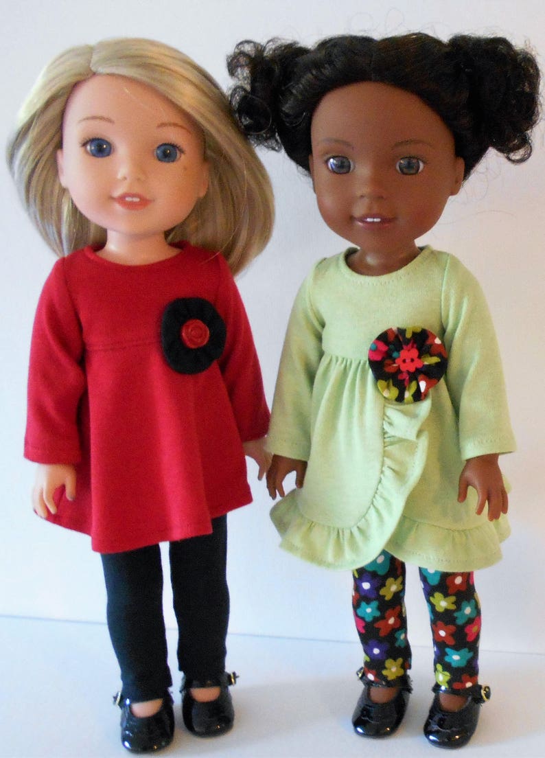 Long sleeved tunics PDF sewing pattern fits 14 1/2 dolls image 2