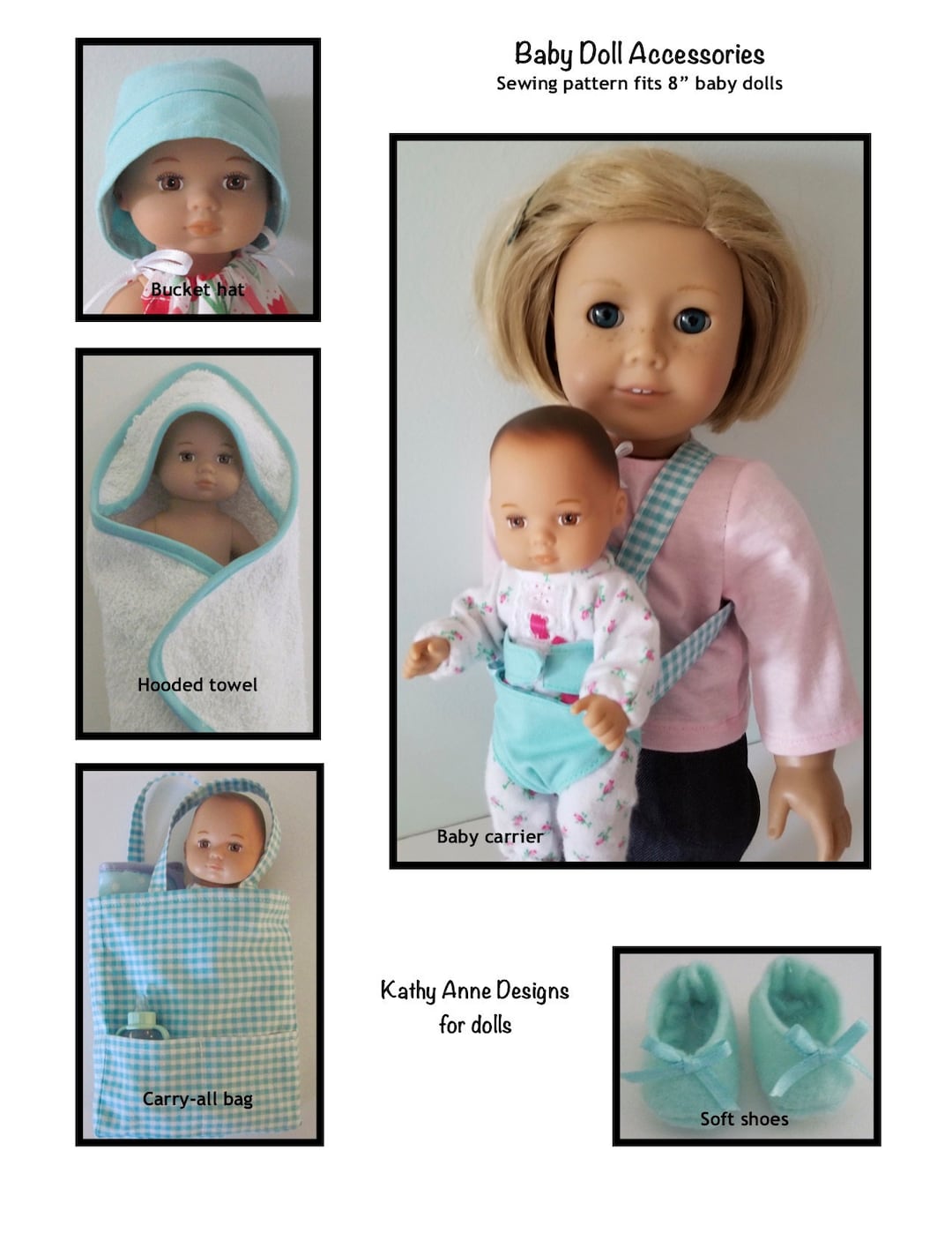 PDF Doll Accessories Pattern Fits 8" Dolls, Such as Little Bitty Baby ...