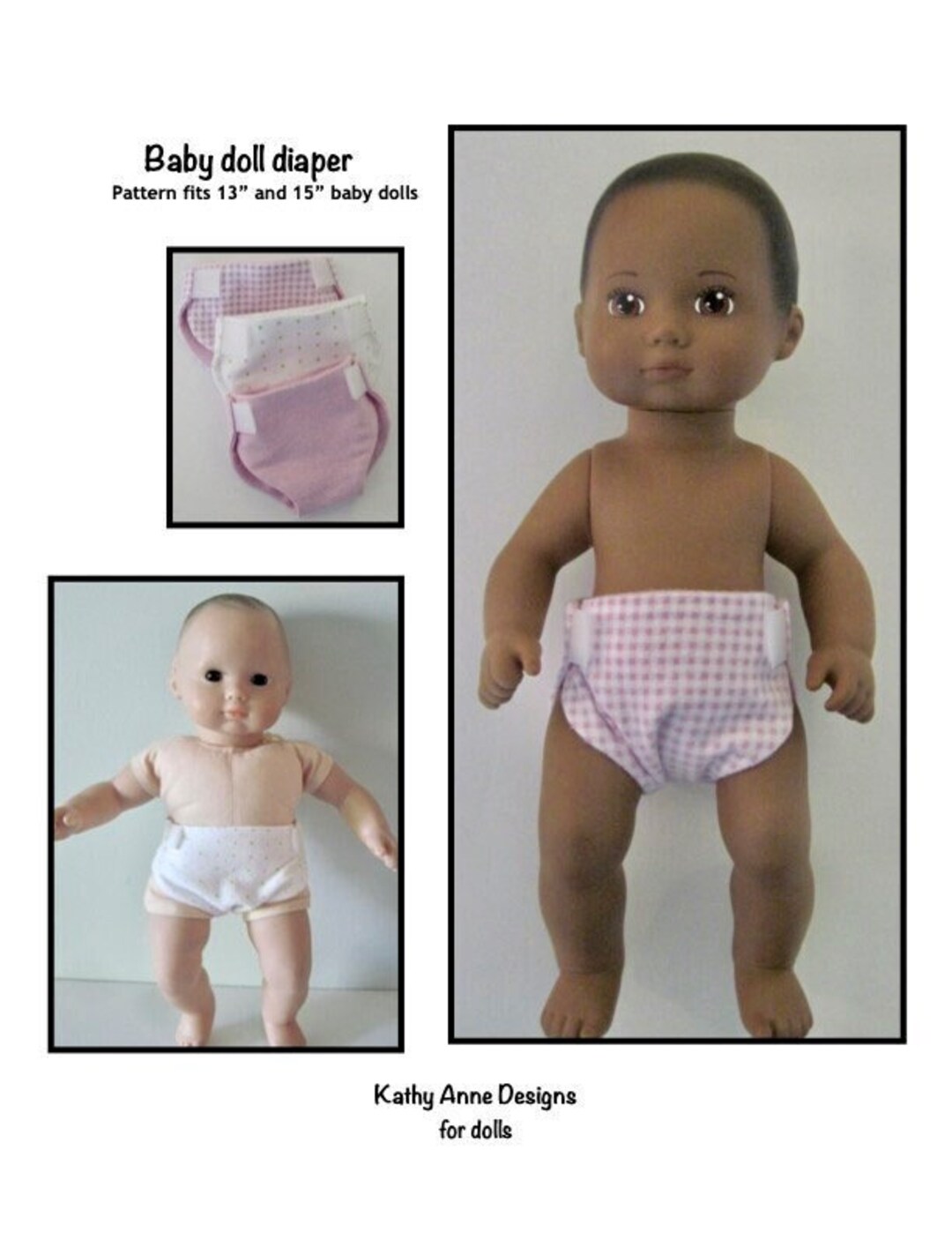 PDF Baby Doll Diaper Pattern Fits 13 and 15 Baby Dolls, Such as Bitty Baby and Bitty Baby Splash