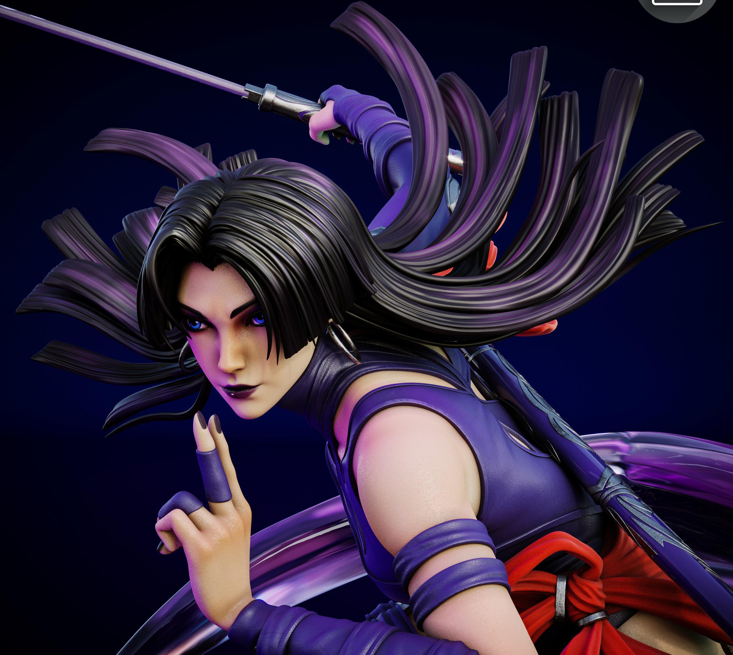 Psylocke From Marvel Rivals Figurine – 3D STL Fan Art (instant