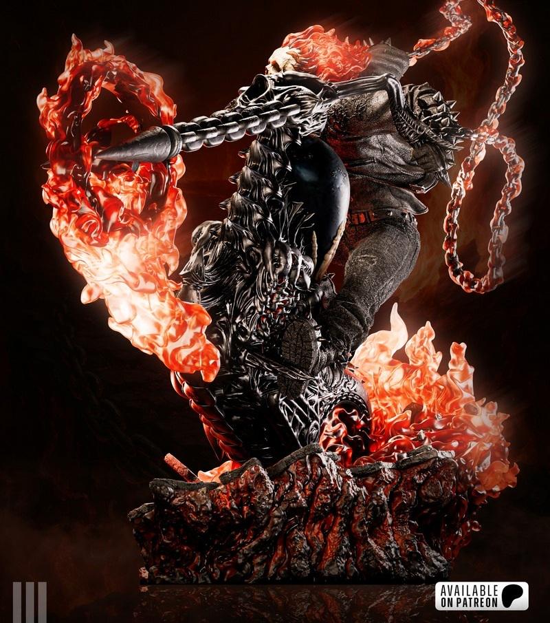 Ghost Rider From Marvel Rivals Figurine – 3D STL Fan Art (instant ...