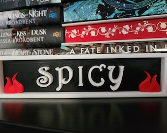 Letrero de estantería picante / Etiqueta impresa en 3D para lectores de novelas románticas y oscuras