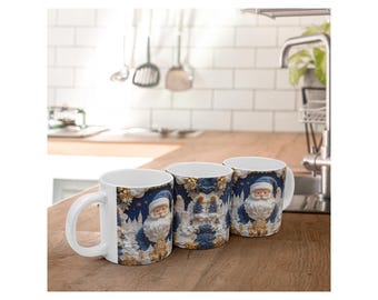3D-Weihnachtsmannbecher: Keramik Feiertagskaffeetasse