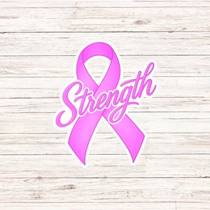 Strength/Breast Cancer Awareness Sticker