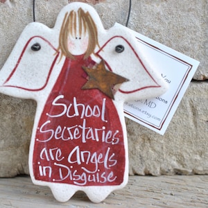 School Secretary Gift Salt Dough Ornament