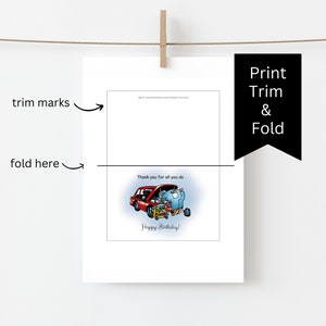 Mechanic Birthday / Printable Card / Birthday Card for Dad / Printable ...