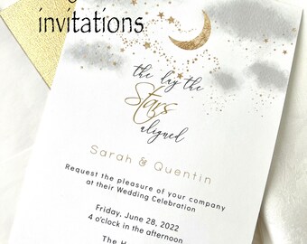 Printable Stars Align Wedding Invitation Bundle Instant Download DIY Editable Printable Digital Template, Corjl A131