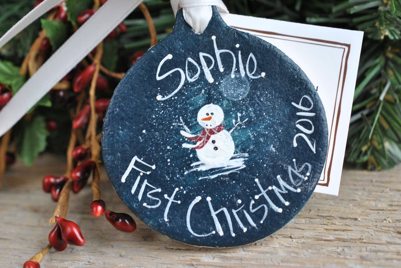 Personalized Baby's First Christmas Salt Dough Ornament imagem 4