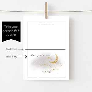 Love You to the Moon and Back Printable Birthday or Anniversary Card ...