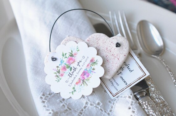 Custom Colors Double Heart Wedding Favor Set Of 6 Napkin Rings Etsy