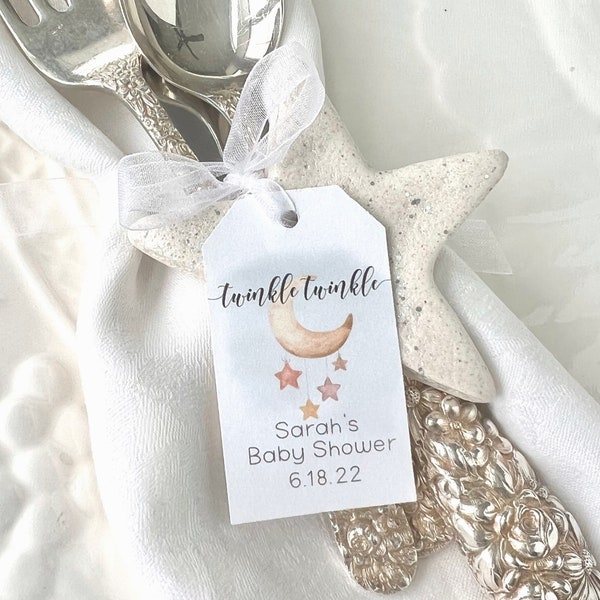 Baby Shower Glimmer Star Favors Twinkle Twinkle Little Star Baby Shower Salt Dough Star Favors / Napkin Rings