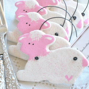 Salt Dough Lamb Baptism or Christening Favors Pink or Blue Salt Dough Ornaments / Christening Gift