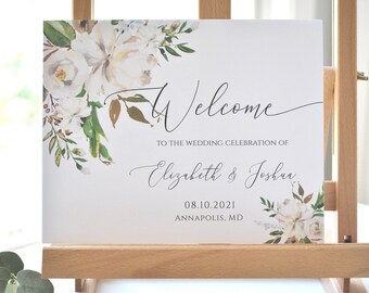 Editable Printable Wedding Welcome Sign Template DIY Instant Download Editable Printable, Corjl A109