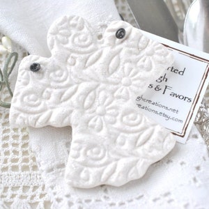 Salt Dough Imprinted Angel Baptism or Baby Shower Favors Napkin Ring Favors