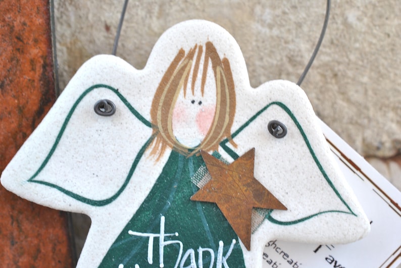 School Counselor Gift Salt Dough Angel Ornament