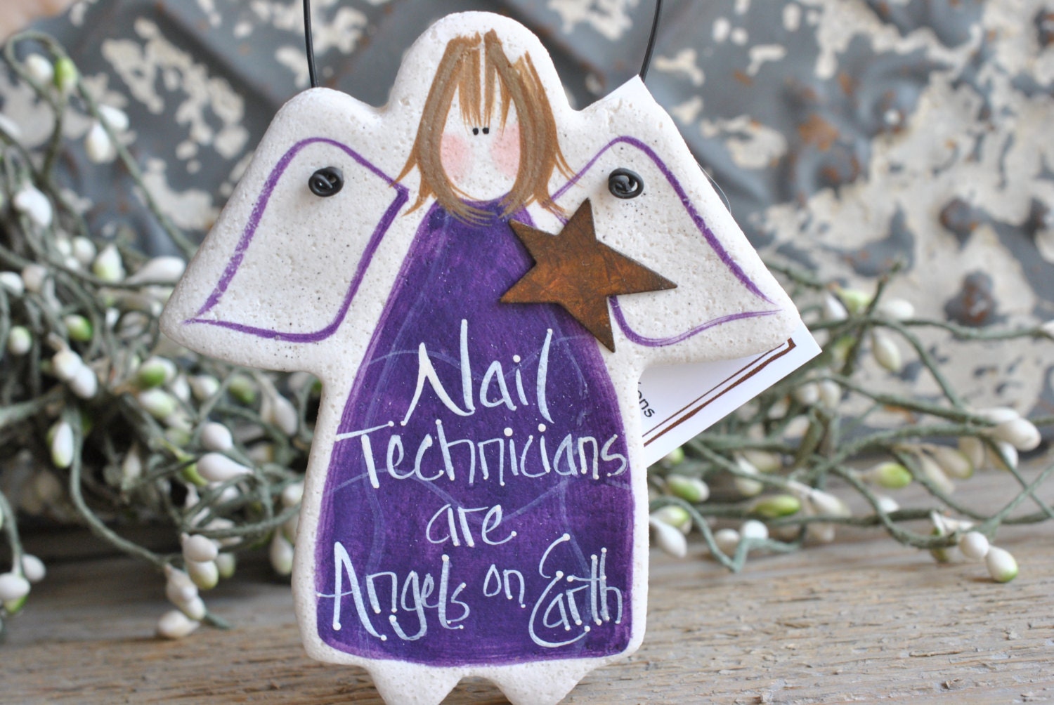 Nail Technician Birthday Christmas Gift Salt Dough Ornament / Etsy