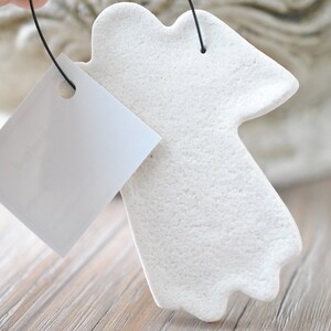 Memorial Gift Salt Dough White Angel Ornament Personalized or Plain image 7