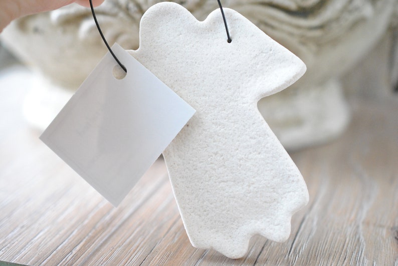 Memorial Gift Salt Dough White Angel Ornament Personalized or Plain image 7