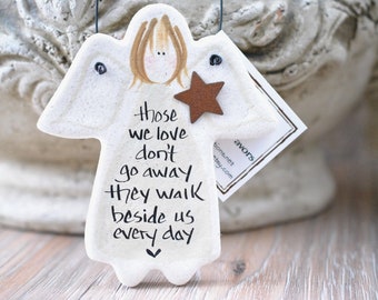 Memorial Gift Salt Dough White Angel Ornament Personalized or Plain