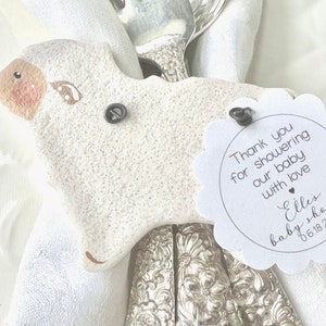 Baby Lamb Baby Shower or Baptism Favors / Napkin Rings / Baby Animal Decorations Salt Dough Ornaments
