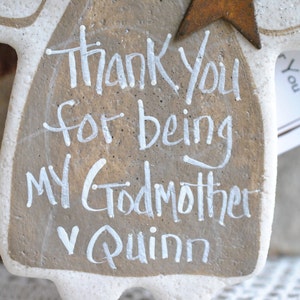 Personalized Godmother Gift Salt Dough Ornament Angel Baptism Gifts image 5