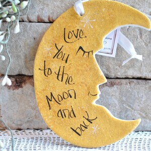 Love You to the Moon and Back Large Wall Hanging Salt Dough Ornament