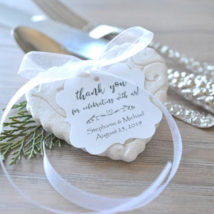 Wedding Salt Dough Imprinted Heart Ornament / Favors