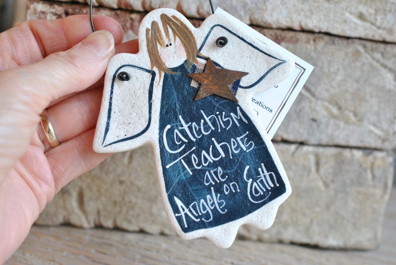 Catechism Teacher Gift Idea Salt Dough Angel Ornament / Etsy
