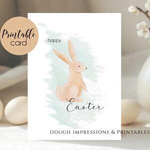 Carte imprimable Lapin Joyeuses Pâques Carte numérique 5 x 7 pouces Téléchargement instantané