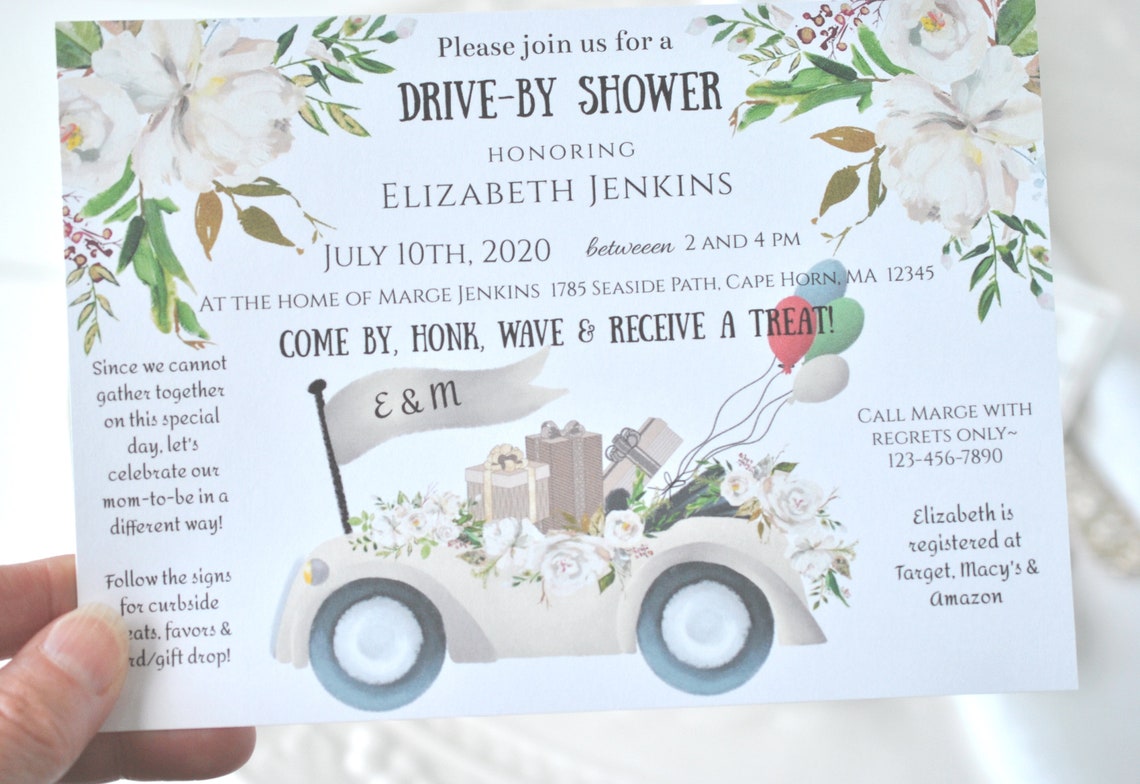 Printable Drive by Shower Invitation Instant Download Template Etsy