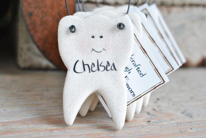 Dentist Office Tooth Ornaments Salt Dough Personalized Dental Hygienist Decoration Gift image 1