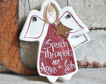 Speech Therapist Gift Salt Dough Ornament, Speech Pathologist