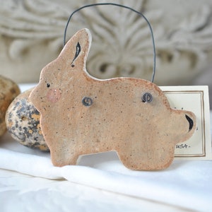 Primitive Bunny Salt Dough Ornament Easter Decorations Easter Bunny Easter Basket Gift image 4