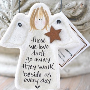 Memorial Gift Salt Dough White Angel Ornament Personalized or Plain image 3