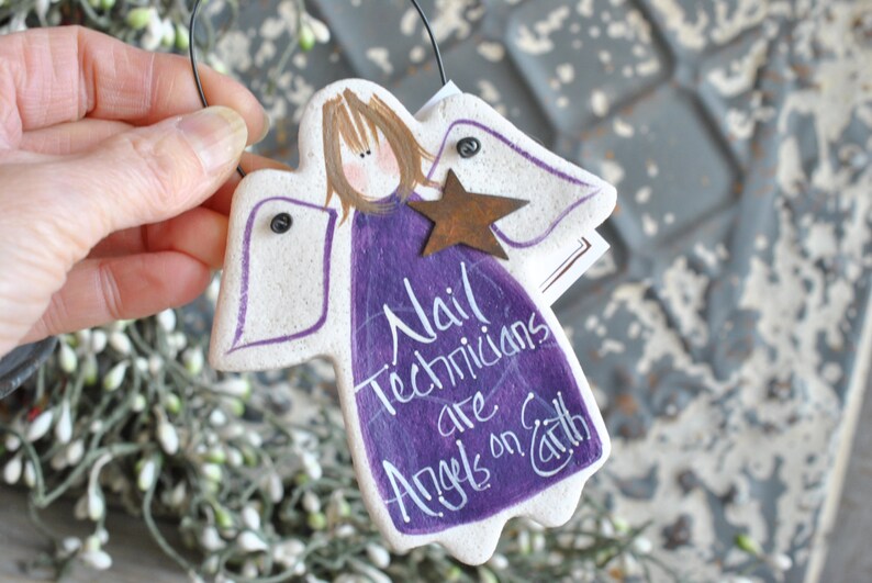Nail Technician Birthday Christmas Gift Salt Dough Ornament / Etsy