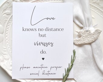 Love Knows No Distance Printable 100% Editable Custom Sign  8x10 Template DIY Instant Download Editable Printable, Corjl A104