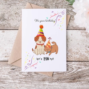 Dog and Cat Birthday Card / Instant Download / 2 Sizes Inc. / Template DIY Digital Template image 4