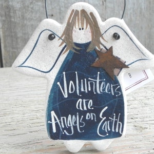 Volunteer Gift Angel Hanging Salt Dough Ornament Volunteer Appreciation Thank You Gift image 3