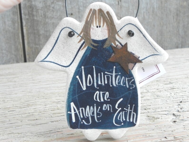 Volunteer Gift Angel Hanging Salt Dough Ornament Volunteer Appreciation Thank You Gift image 3