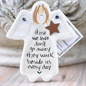 Memorial Gift Salt Dough White Angel Ornament Personalized or Plain image 2