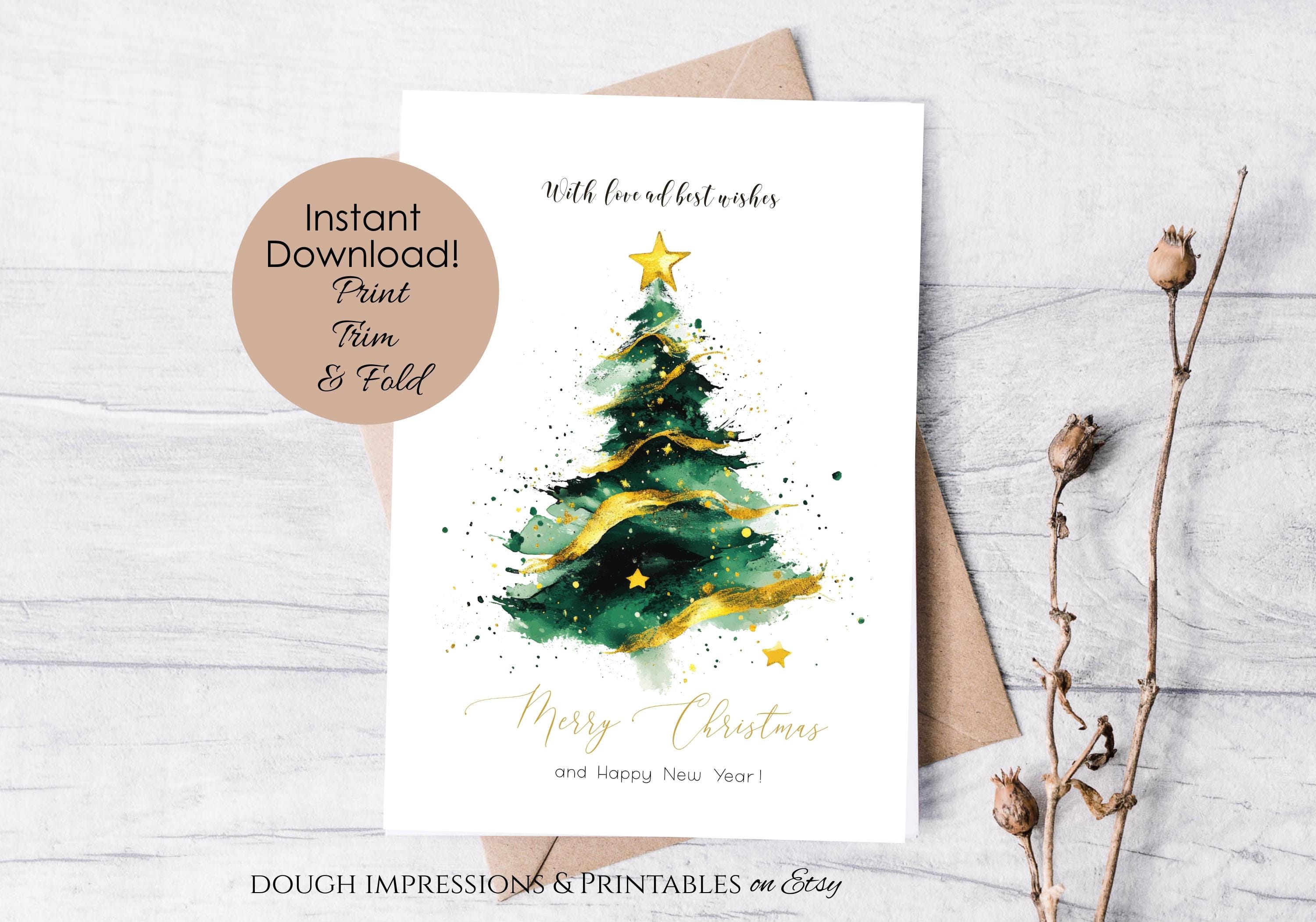 printable christmas card modern abstract instant download 5x7