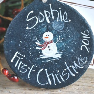 Personalized Baby's First Christmas Salt Dough Ornament imagem 1