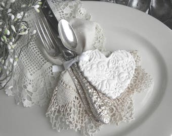 Gorgeous Imprinted Heart Salt Dough Wedding Favor