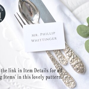 Classic Wedding Template Place Card Minimalist Place Setting Tags Instant Download Editable ...