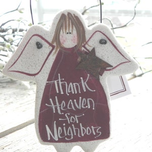 Neighbor Gift Salt Dough Angel Ornament image 2