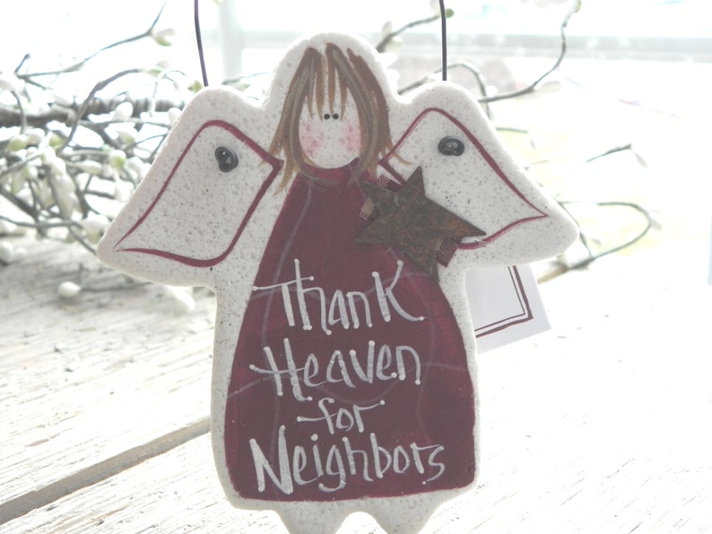 Neighbor Gift Salt Dough Angel Ornament image 2