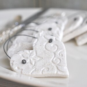 Salt Dough Imprinted Heart Napkin Ring Favors for Wedding or Valentine&#39;s Day