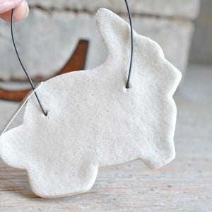 Primitive Bunny Salt Dough Ornament Easter Decorations Easter Bunny Easter Basket Gift image 5